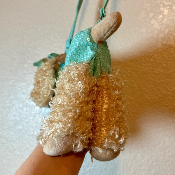 Poochie & Co. Plush Poodle Bag Tan with Sequins Clothing - Picture 6 of 14